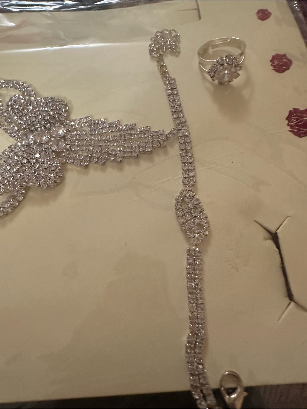 Rhinestone Bridal Jewelry Set - Silver Sparkle - Picture 3 of 10